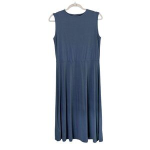Coolibar Tierra Tank Midi Dress Womens Size M Blue UPF 50+ Vacation Beach 10657